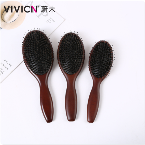 [Weiwei] Natural Mane Comb Pig Hair Bristle Genuine Pig Hair Comb Pig Hair Comb Ebony Wooden Comb Big Board Hair Brush 