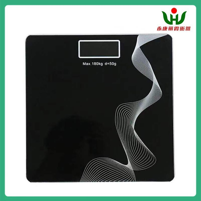 A mysterious black body scale glass electronic scale with night light