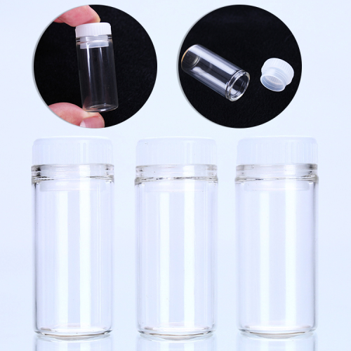 Wholesale 15ml Transparent Plastic Plug Packing Small Bottle with Lid Large Mouth Sample Bottle