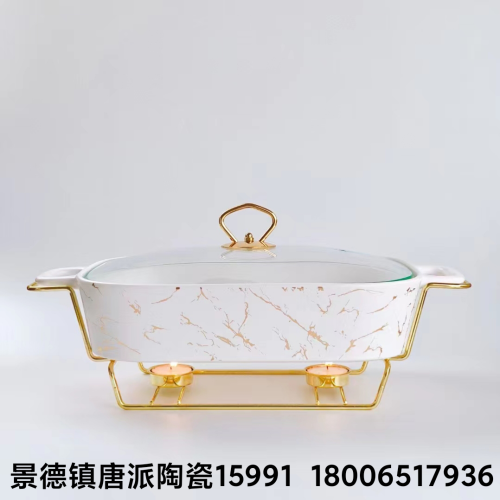 tang fan ceramic soup pot round baking pan gold-plated baking pan with shelf color glaze baking pan special ceramic for soup pot microwave oven