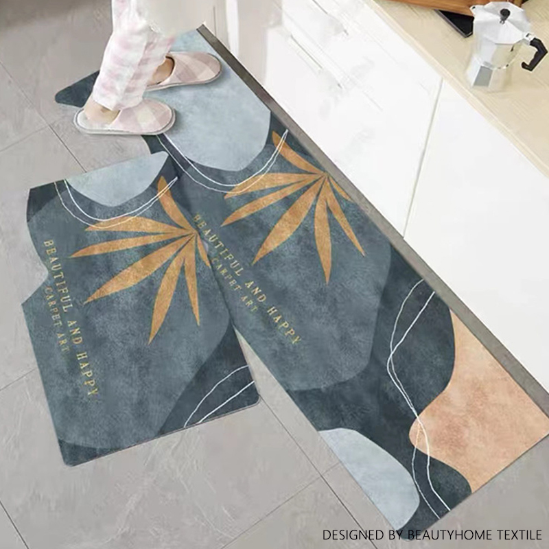 3D printed crystal velvet non-slip kitchen mat living room carpet floor mat bathroom floor mat doorway rug