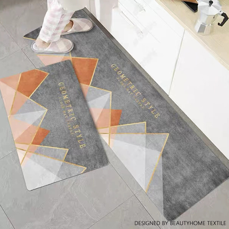 3D printed crystal velvet non-slip kitchen mat living room carpet floor mat bathroom floor mat doorway rug