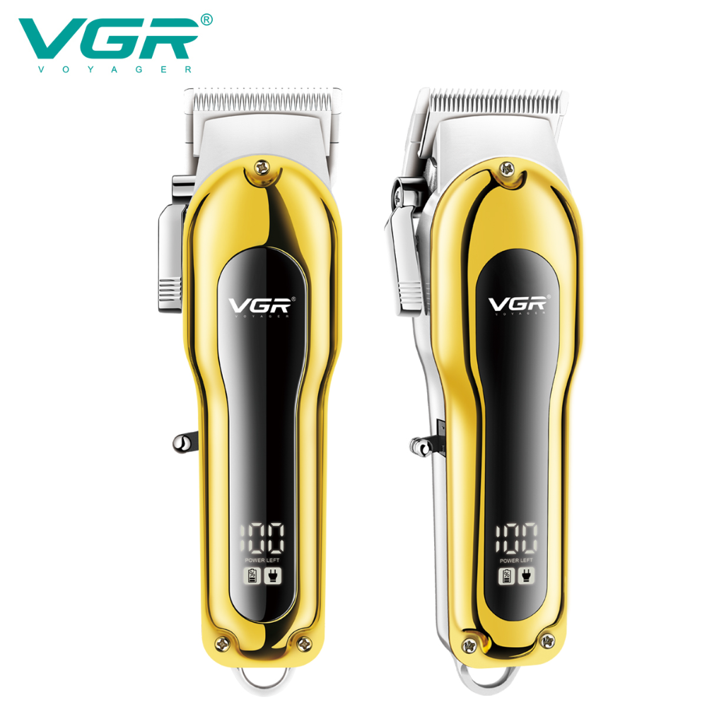 VGR680 All-Metal Electric Hair Clipper Fine-Tuning Gradient Oil Head Hair Cutter LCD Digital Display Electric Trimmer