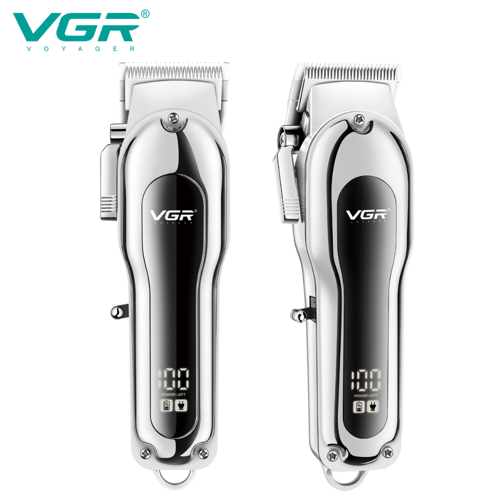 VGR680 All-Metal Electric Hair Clipper Fine-Tuning Gradient Oil Head Hair Cutter LCD Digital Display Electric Trimmer