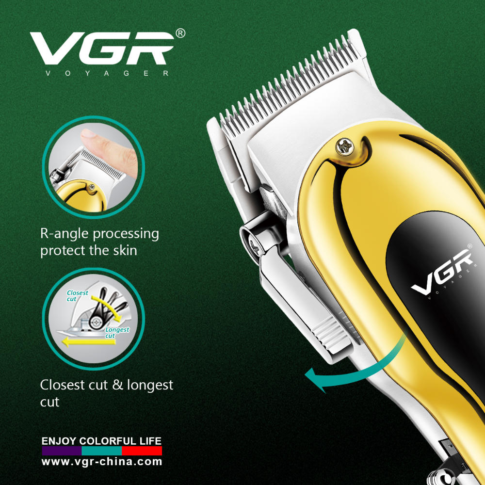 VGR680 All-Metal Electric Hair Clipper Fine-Tuning Gradient Oil Head Hair Cutter LCD Digital Display Electric Trimmer