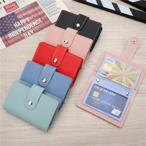 Card Holder Female Cute Student Korean Anti-Degaussing Male Card Holder Multiple Card Slots Document Package Ultra-Thin Credit Card Holder Card Bag Bag
