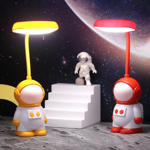 cartoon spaceman electric storage lamp eye protection led student learning bedside desktop usb rechargeable creative night light