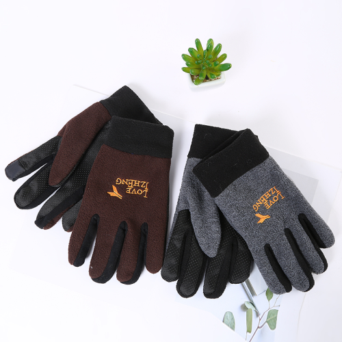 New Men‘s Cycling Gloves Winter Windproof Non-Slip Water Repellent Warm Polar Fleece Gloves