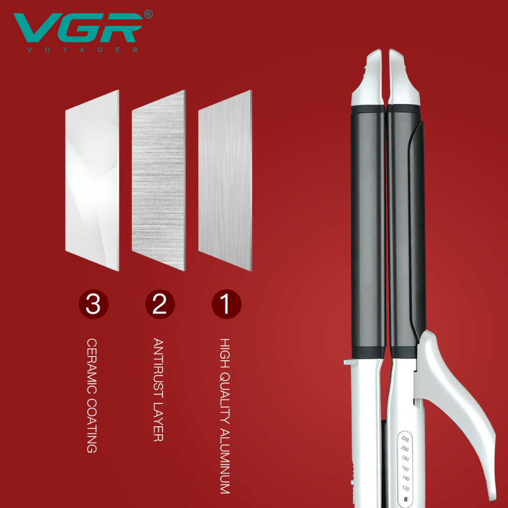VGR V-558 2 in 1 hair straightener hair curler straightener professional hair heating iron