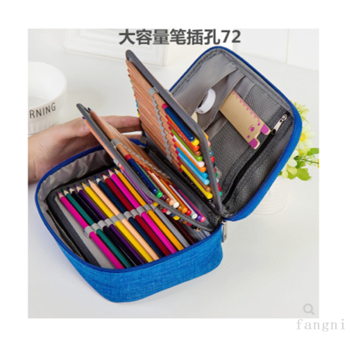 factory direct sales domestic and foreign trade new student canvas 72-color large capacity sketch color lead pencil case pencil case