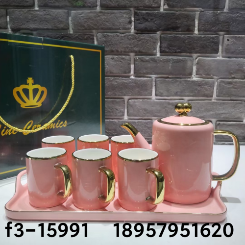 Ceramic Water Ware Colored Glaze Water Ware Coffee Set Ceramic Coffee Cup Coffee Saucer European Coffee Cup Ceramic Tray