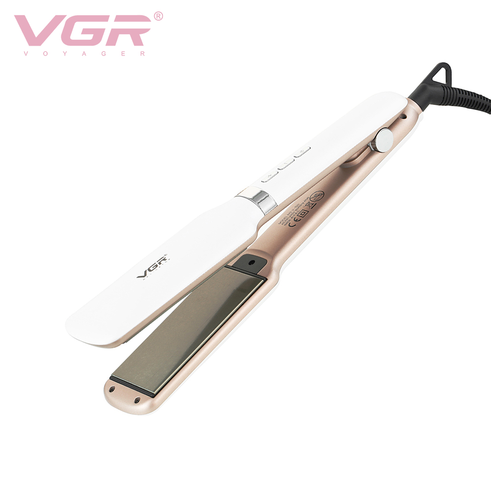 VGR-520 hair rod roll wet and dry dual-use straight hair splint liquid crystal ceramic hair straightener foreign trade
