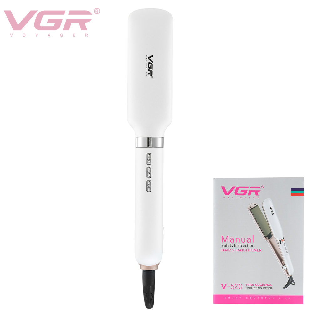 VGR-520 hair rod roll wet and dry dual-use straight hair splint liquid crystal ceramic hair straightener foreign trade