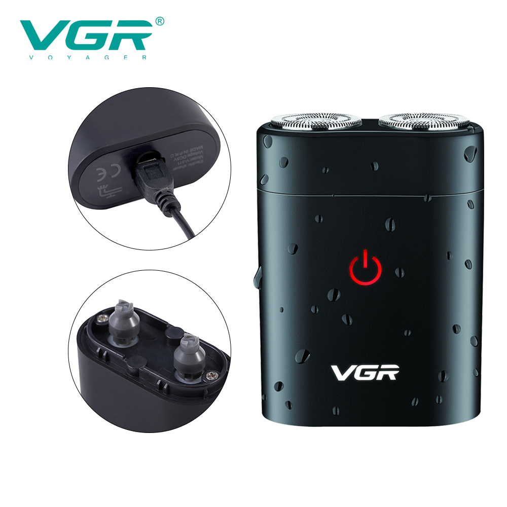 VGR-311 Amazon's new full-body washing and rotating 2-blade USB rechargeable mini electric shaver