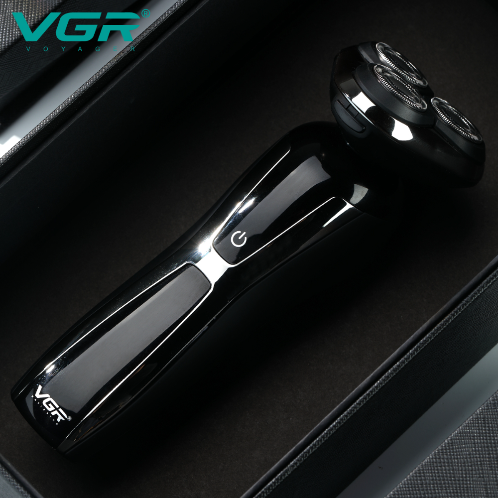 VGR-309 Electric Shaver Cross-border Whole Body Washing Shaver Digital Display USB Rechargeable Rotary Three-blade Head