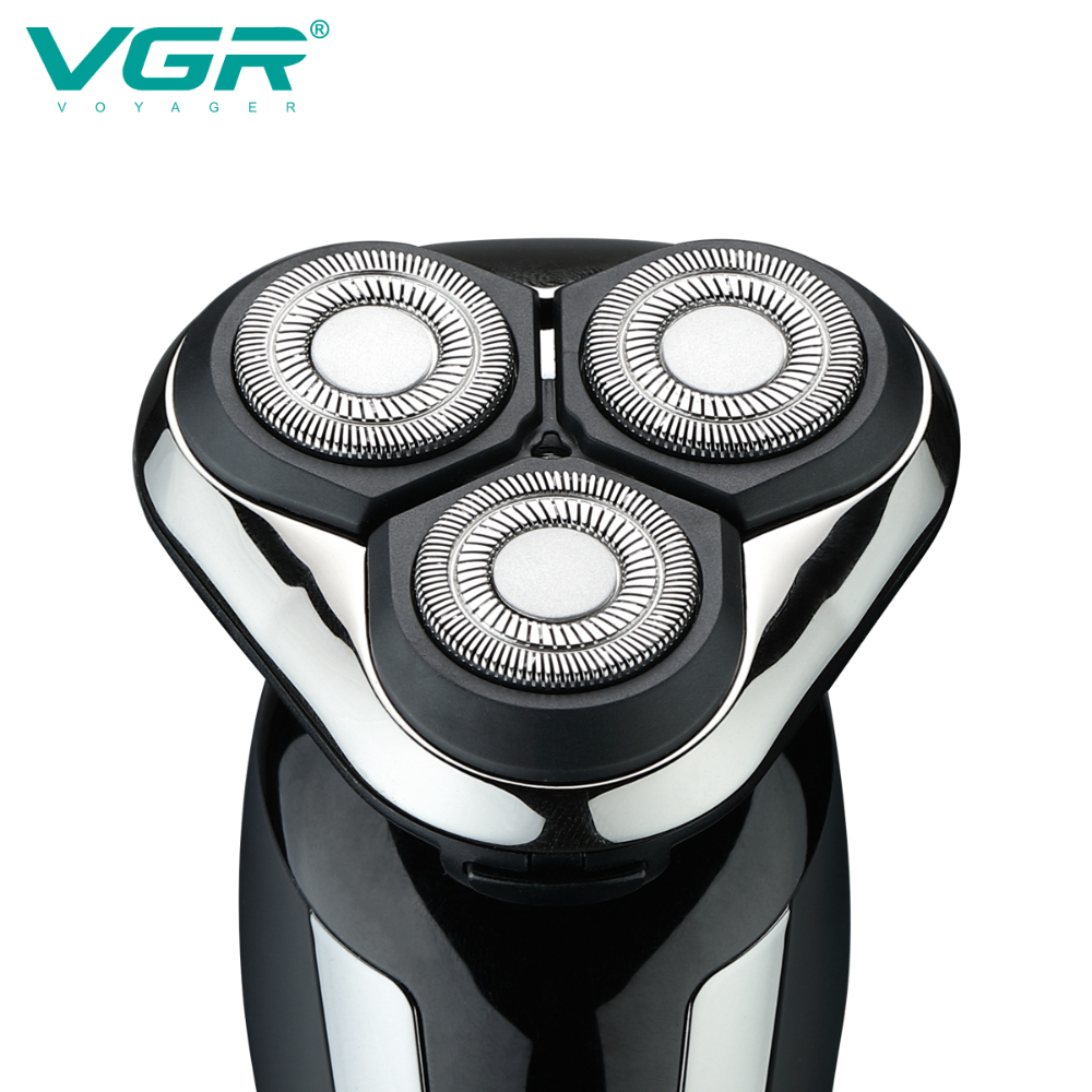 VGR-309 Electric Shaver Cross-border Whole Body Washing Shaver Digital Display USB Rechargeable Rotary Three-blade Head