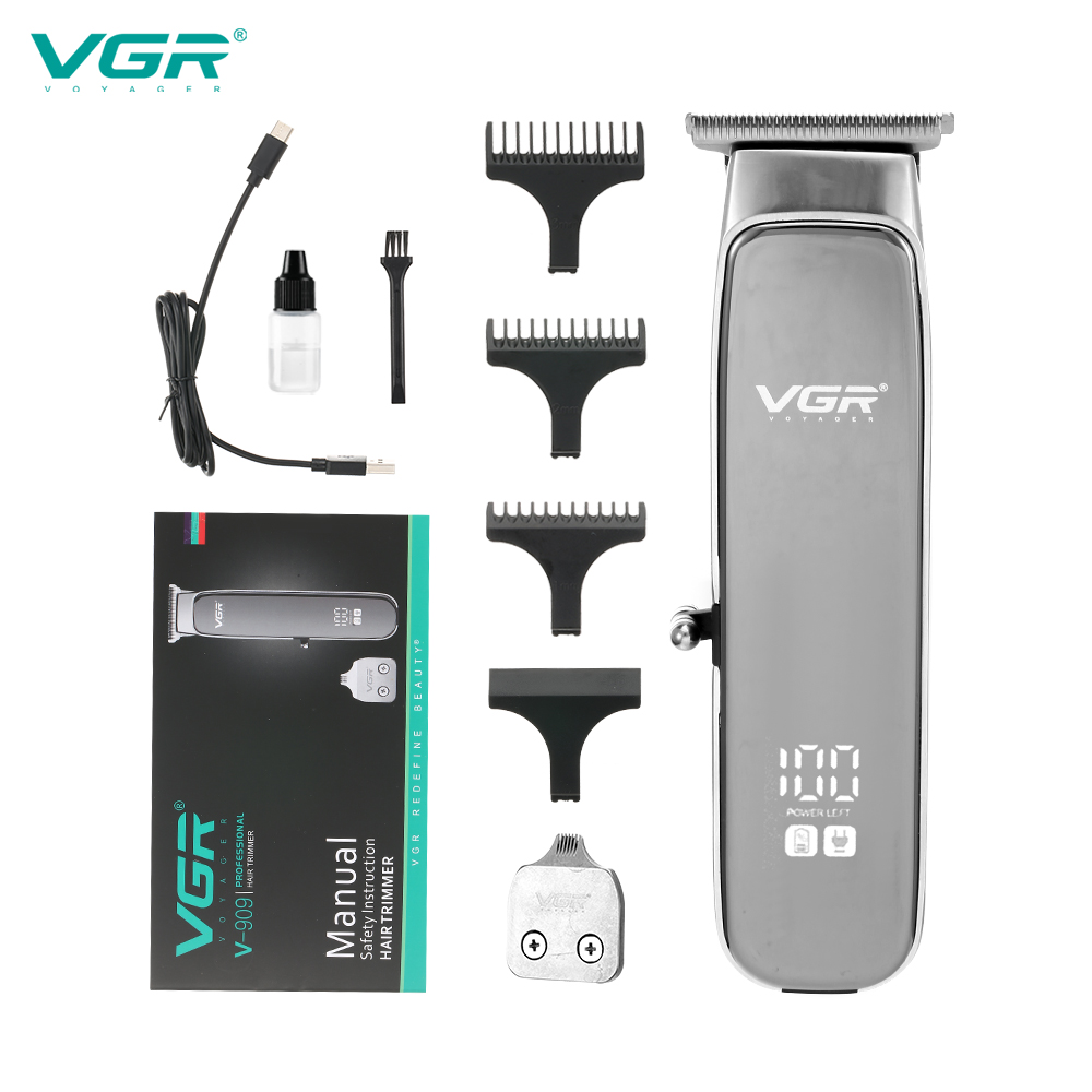 VGR909 Digital Display Oil Head Electric Trimmer USB Charging Electric Hair Clipper Household Portable Charger Dual-Use