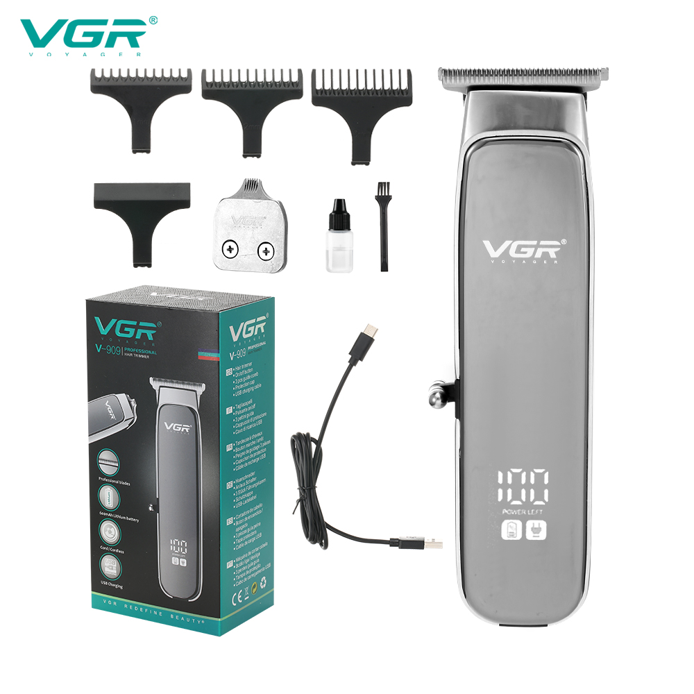 VGR909 Digital Display Oil Head Electric Trimmer USB Charging Electric Hair Clipper Household Portable Charger Dual-Use