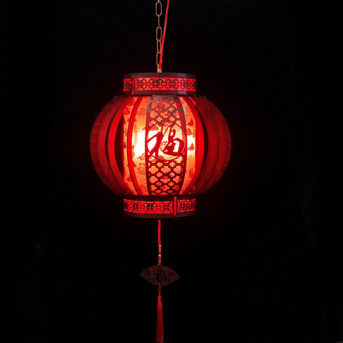 Spring Festival New Hollow-out Lantern Solid Wood Lantern Wooden Rotating Revolving Scenic Lantern New Year Antique Lantern Antique Decoration
