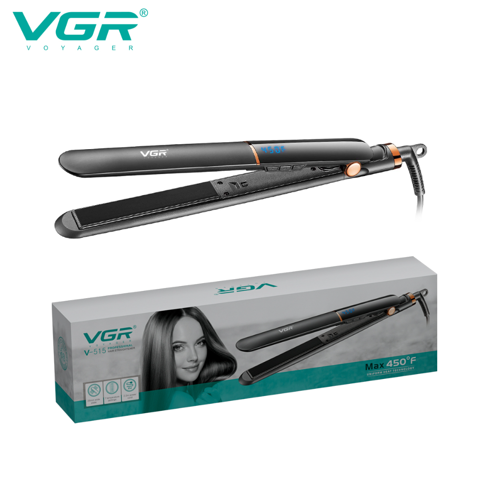 VGRV-515 power cord hair curler straightener professional electric ceramic glaze hair straightener