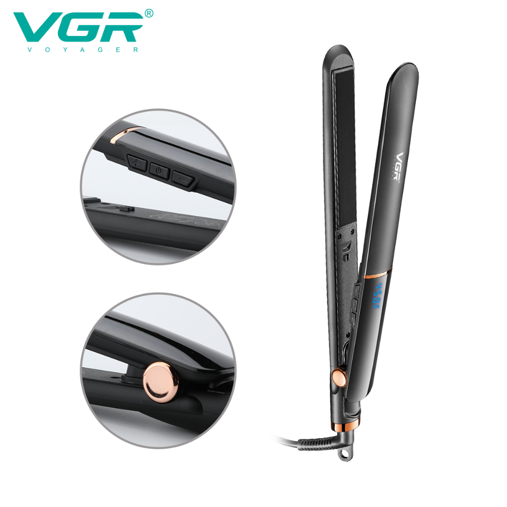 VGRV-515 power cord hair curler straightener professional electric ceramic glaze hair straightener