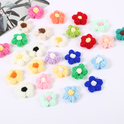 Factory in Stock Woven Wool Flower DIY Fashion Accessories Clothing Decorative Accessories Accessories Three-Dimensional Hand Hook Flower