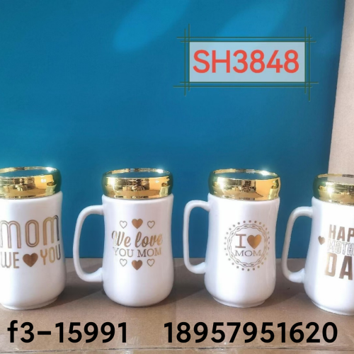 Ceramic Cup Gift Ceramic Gold-Plated Single Cup Coffee Cup Water Cup Office Cup Milk Cup Breakfast Cup Water Cup Gift Cup