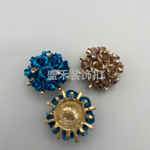 rose button alloy button diamond buckle decorative buckle shoes and clothing accessories bag decoration decoration