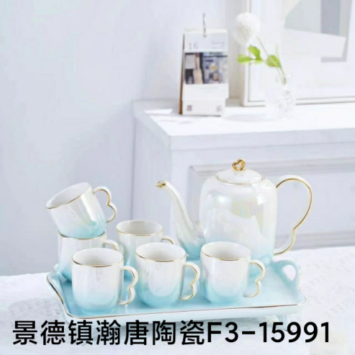 Colored Glaze Drinking Ware Coffee Set Set Ceramic Coffee Cup Coffee Saucer Continental Coffee Cup Ceramic Plate Pearl Glaze Water