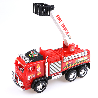 Inertia driving 6-wheel stretch scaling ladder fire fighting truck toy