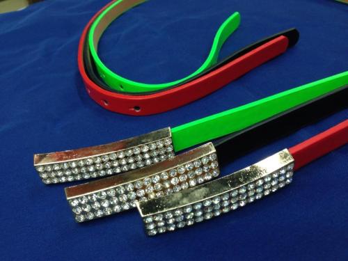 Autumn Essential Item Korean Style Belt Multi-Color All-Match Diamond Glossy Thin Belt
