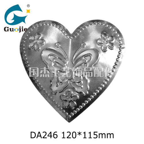 Christmas Butterfly Peach Heart Stamping Accessories Flower Peach Heart Ornament Customized wholesale and Retail Electroplating Spot Welding 