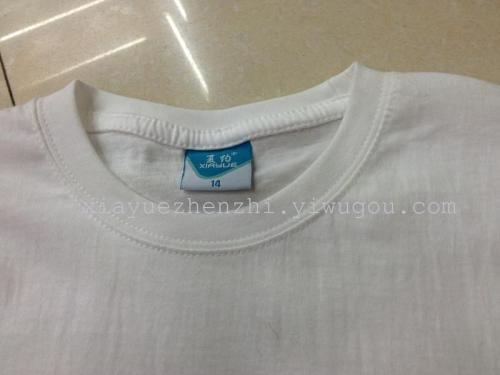 Factory Direct Sales Summer Brand Children‘s round Neck White T-shirt Cultural Shirt Cotton
