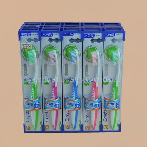 toothbrush wholesale water white crystal 8021（30 pcs/box） soft bristle toothbrush