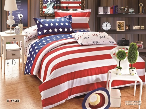 Cotton Four-Piece Set American Team Simple Style Bed Sheet Quilt Cover