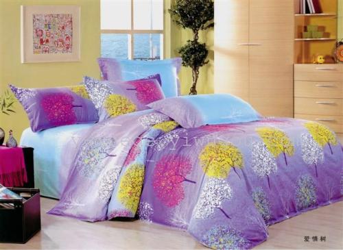 2021 snow pigeon bedding cotton four-piece set foreign trade active printing factory direct sales