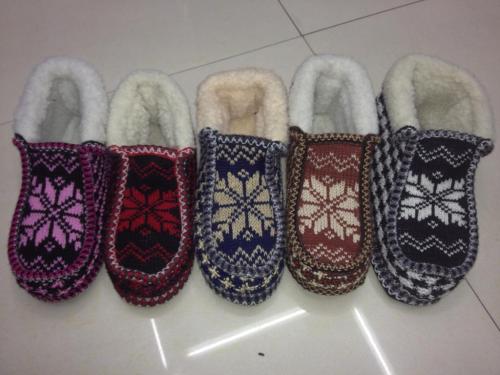 Foreign Trade Indoor Low-Cut Cotton Shoes Home Cotton Slippers Knitted Wool Keep Warm Cotton Shoes