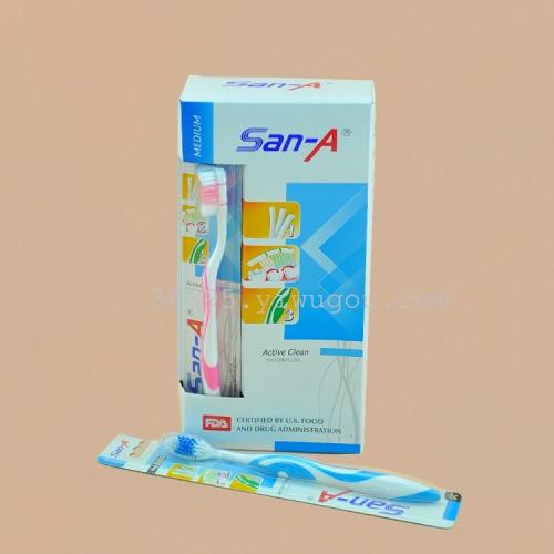 Foreign Trade English Toothbrush Wholesale SAN-A E-635（12 PCs/Box） Medium Hair Toothbrush