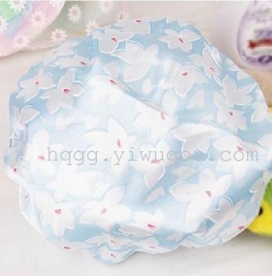 Effect of Japanese-style flower water proof shower CAP to thicken fashionable and beautiful comfortable and convenient