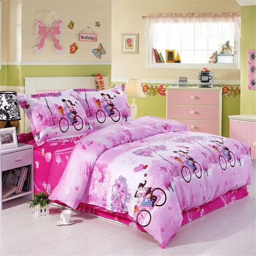 snow pigeon home textile genuine pure cotton active printed four-piece bedding set two little guess personality fashion high density bedding