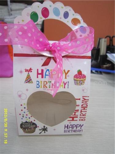 heart-shaped hollow portable gift paper box gift box ribbon packing box