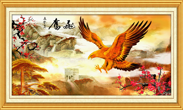 批发工艺品材料包新款diy十字绣布艺大展宏图二5d0108