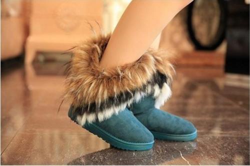Snow Boots Popular Boots Anti-Fox Fur Rabbit Fur Snow Boots Women‘s Warm