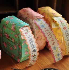 Korean Lace Paper Decorative Tapes Colorful Tape Pastoral Paper Tape
