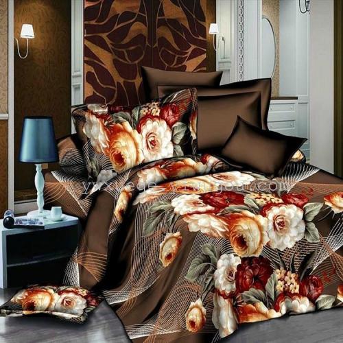 bed supplies foreign trade 3d oil painting plain four-piece active printing and dyeing cloth faded bedding factory direct sales noble life