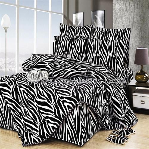 3d three-dimensional four-piece active dispersion printed suite polyester cotton bedding factory direct sales foreign trade --- zebra stripes