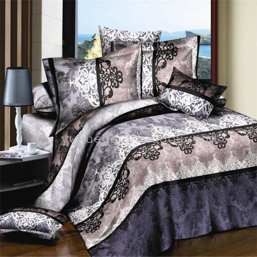 Foreign Trade Export Winter Genuine Polyester Cotton 3D Dispersion Active Printing Four-Piece Bedding Set Factory Direct Sales --- Night Light Brigade