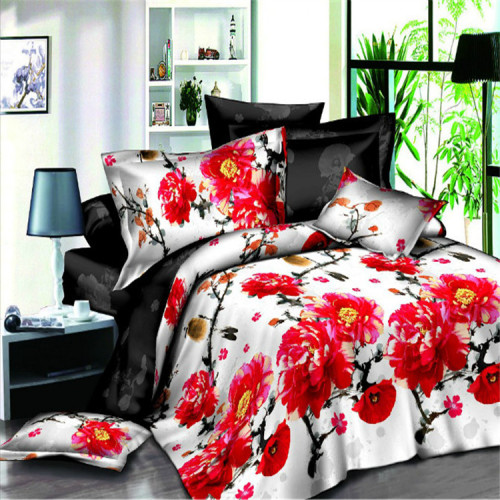 Foreign Trade Export Winter Genuine Polyester Cotton 3D Dispersion Reactive Printing Four-Piece Bedding Set Factory Direct Sales --- Winter Sleepers