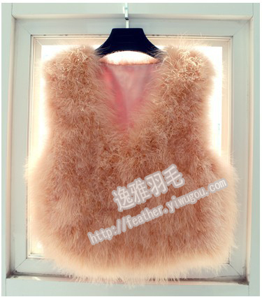 ostrich fur vest vest vest turkey feather short vest coat imported feathers are comparable to rabbit fur fox