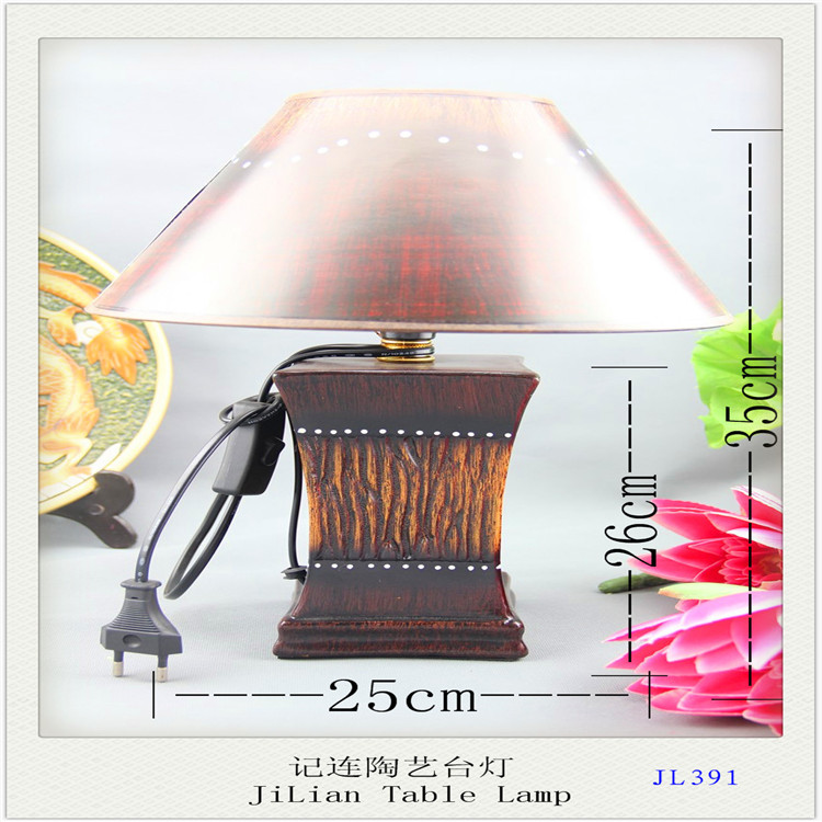 Model JL391 8 inch ceramic table lamp round Bell bedroom lamp